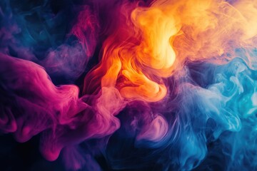 Fototapeta premium Colored Smoke on Black Background