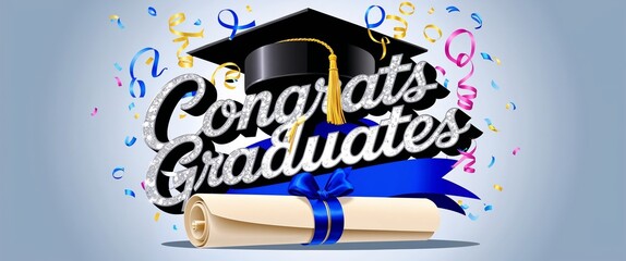 2025 graduation celebration, featuring bold, cursive Congrats Graduates