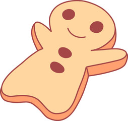  illustration of Gingerbread cookie Hand drawn