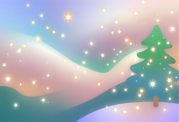 Naklejka premium christmas tree with snowflakes