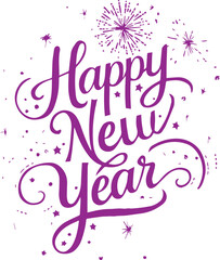  happy new year isolate lettering poster,banner, vector