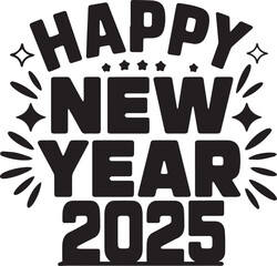  happy new year isolate lettering poster,banner, vector