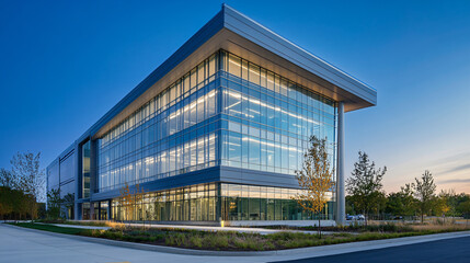 Obraz premium A high-tech laboratory building with cutting-edge design.