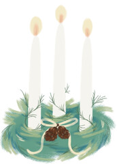 The white candles for Christmas