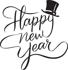  happy new year isolate lettering poster,banner, vector
