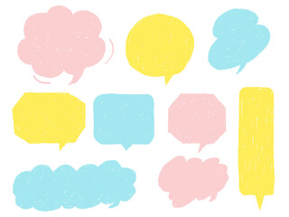 手描きあしらいセット　吹き出し　色鉛筆