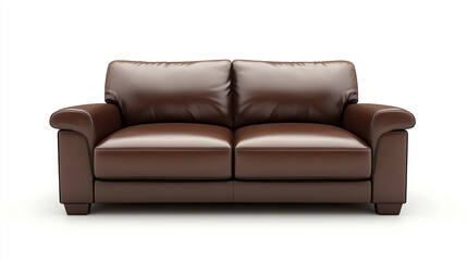 Brown Leather Sofa  Modern Couch  Luxury Furniture  Home Decor