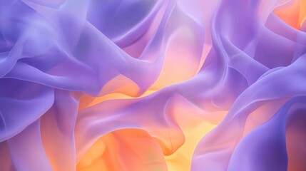 Obraz premium A soft, flowing abstract design featuring gentle waves of purple and orange hues.