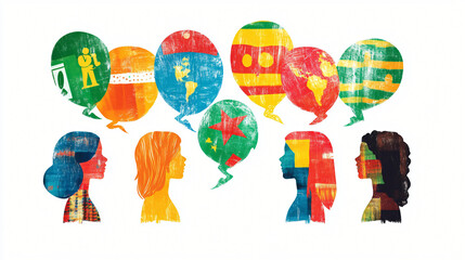 A language exchange event where people from various cultural backgrounds practice speaking different languages together, fostering mutual learning and communication skills.