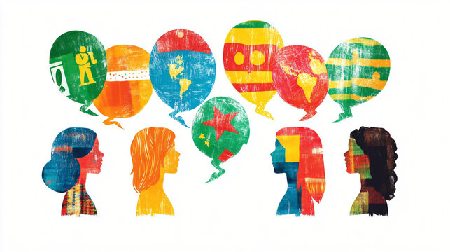 A language exchange event where people from various cultural backgrounds practice speaking different languages together, fostering mutual learning and communication skills.