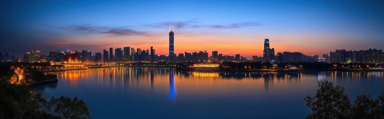 Obraz premium sunset over the harbor 