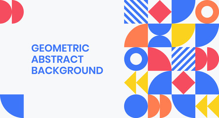 Fototapeta premium Geometric Abstract patern Background Design. Composition of simple blue and white geometric circular shape pattern. Colorful background flat vector for presentation and poster.
