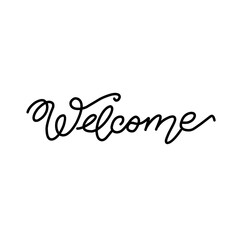 Welcome set of hand written calligraphy