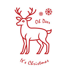 Typography for Christmas with reindeer