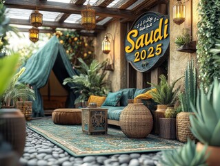 inviting Arabian relaxation nook with bohemian vibes, 2025 vision