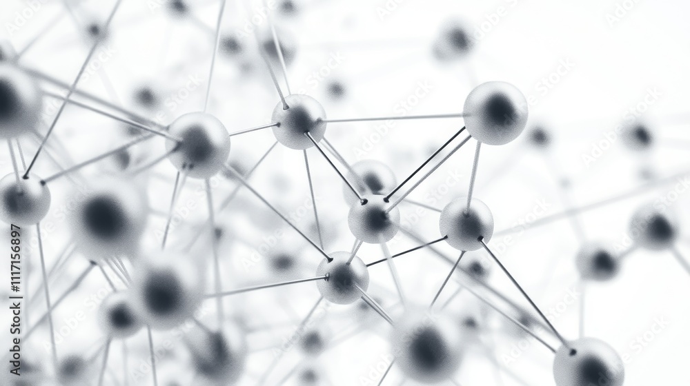 Poster abstract molecular structure background visualization.