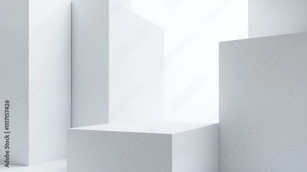 Poster abstract shapes in a minimalist design setting.