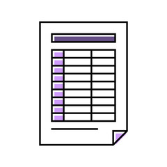 questionnaire list color icon vector. questionnaire list sign. isolated symbol illustration