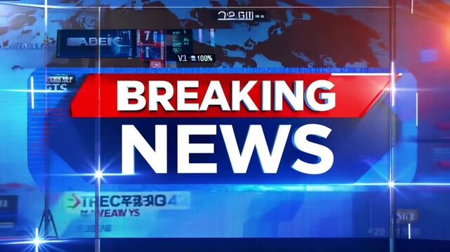 Breaking news on world map background. Background screen saver on breaking news. generative ai  - Powered by Adobe