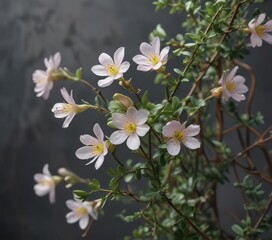 Fototapeta premium Delicate Wingpod Purslane pottolika flowers tangled in a soft, flowing vine, garden highlights, botanical beauty, natural motifs