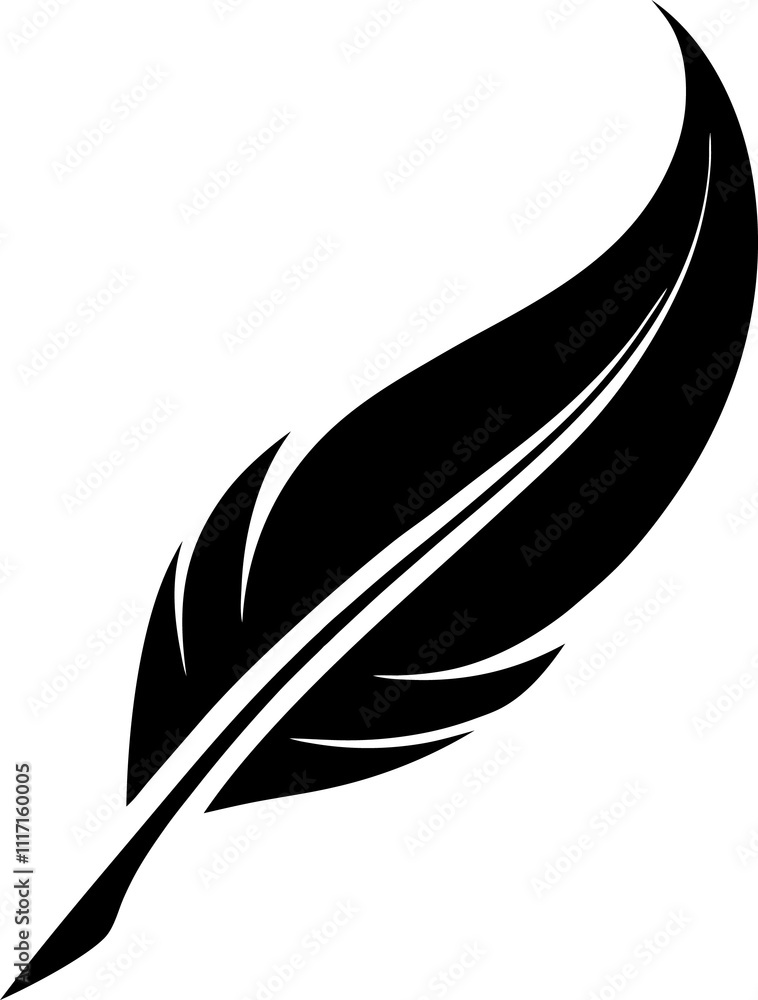 Poster Feather icon template color editable. Feather symbol vector sign on white background.