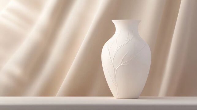 Fragile porcelain vase  on white table,symbolizing vulnerability and fragility in life and relationships