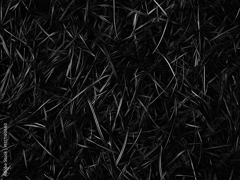 Poster a textured background of dark, thin grass-like strands creating a subtle pattern.