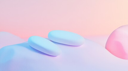 Fototapeta premium Colorful abstract shapes on a soft background.