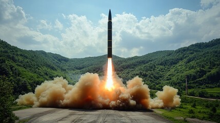 ballistic missile launch from hidden area