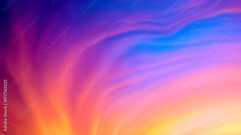 Poster smooth looping background featuring an abstract, soft gradient blend of magenta, blue, and orange, w