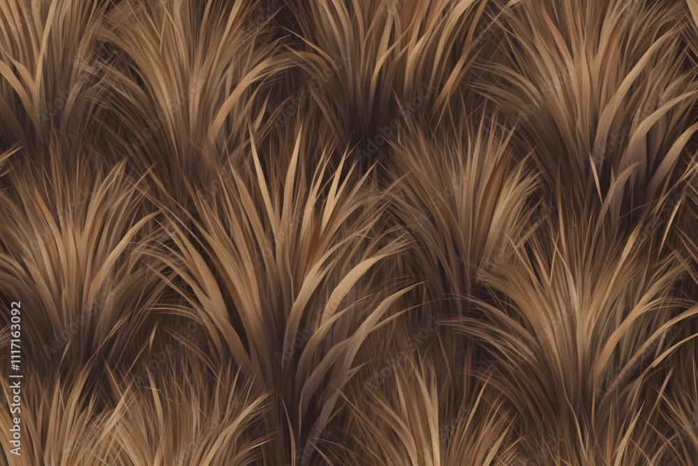Poster a textured pattern of brown grass-like elements, ideal for backgrounds or design projects.