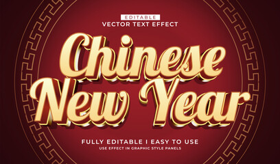 3d editable chinese new year text effect title graphic style template