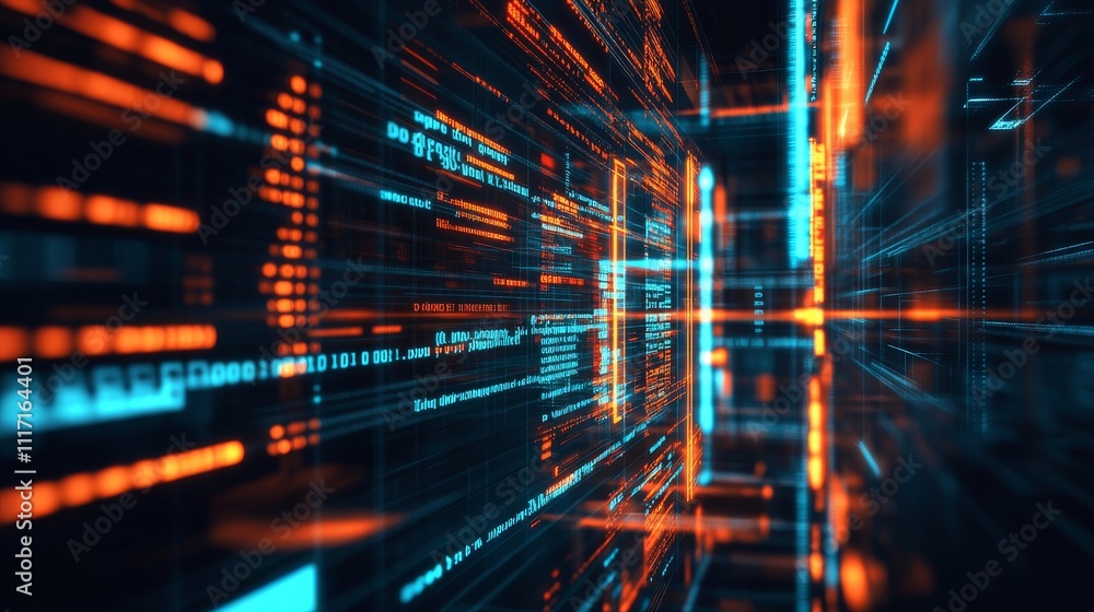 Poster futuristic digital data visualization concept.