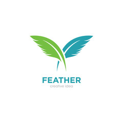 Feather Logo and Icon Vector Template