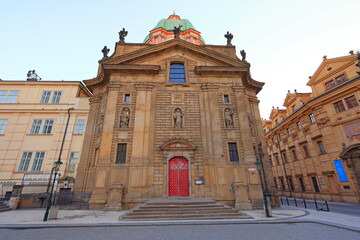 Fototapeta premium St. Francis Of Assisi Church (Kostel svateho Frantiska z Assisi) near Charles Bridge in Prague Czech (Praha, Czechia)