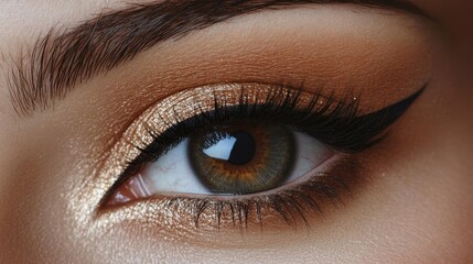Obraz premium Close-Up of Beautiful Eye with Elegant Makeup and Stunning Details