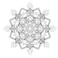 Blossom Mandala Shape. Circular pattern in form of mandala, tattoo, decoration. Decorative ornament in ethnic oriental style.
