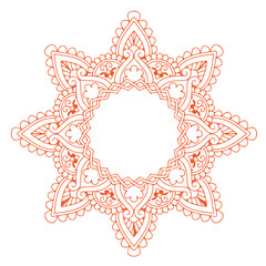 Blossom Mandala Shape. Circular pattern in form of mandala, tattoo, decoration. Decorative ornament in ethnic oriental style.
