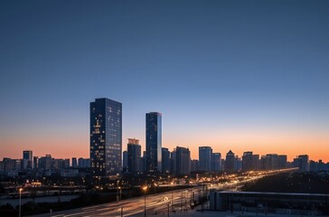 Fototapeta premium country skyline at night 