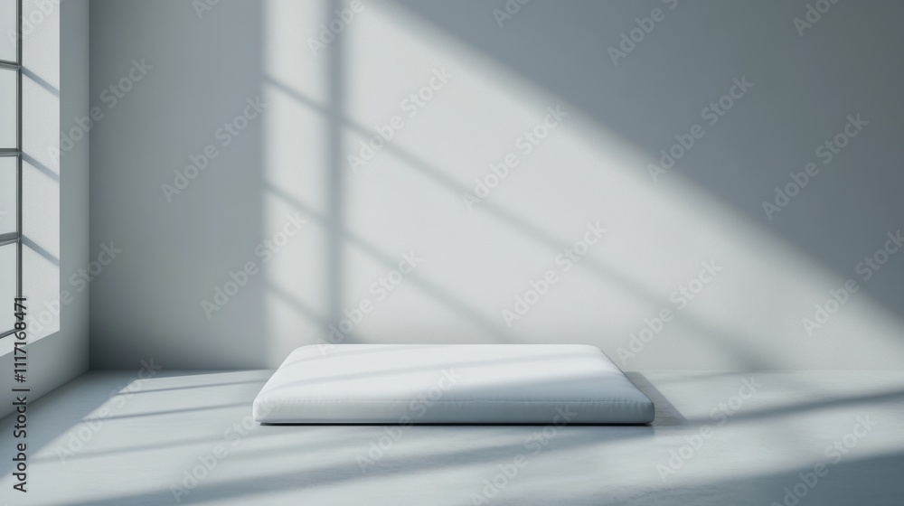 Poster minimalist space with soft light and shadows.