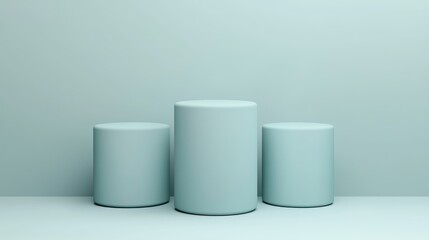 Minimalistic cylindrical shapes on a soft backdrop.