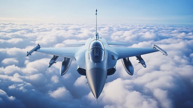 front view jet fighter airplane