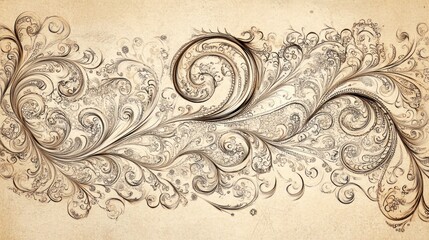 An intricate design featuring traditional henna (mehndi) patterns with swirling vines and paisley shapes.