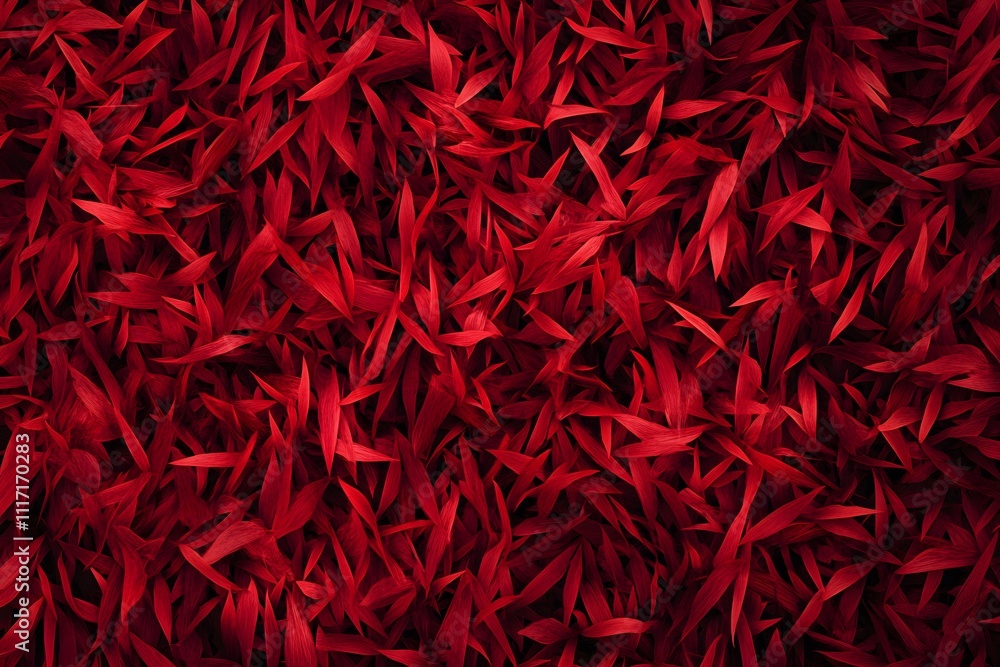Poster a vibrant arrangement of red leaves creating a visually striking pattern.