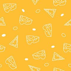 Vector illustration of cheese seamless pattern