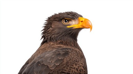 Fototapeta premium A large eagle with a yellow beak and a brown body