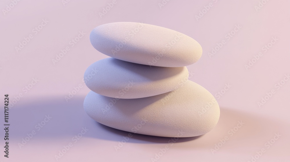 Poster smooth pebbles stacked for relaxation vibes.