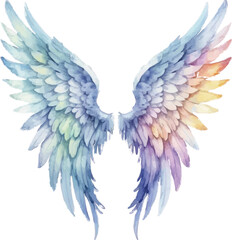 Obraz premium Watercolor angel wings isolated on white background