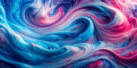 Abstract Swirling Blue, Pink, and White Paint, Abstract Art, Painting