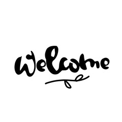 welcome lettering illustration